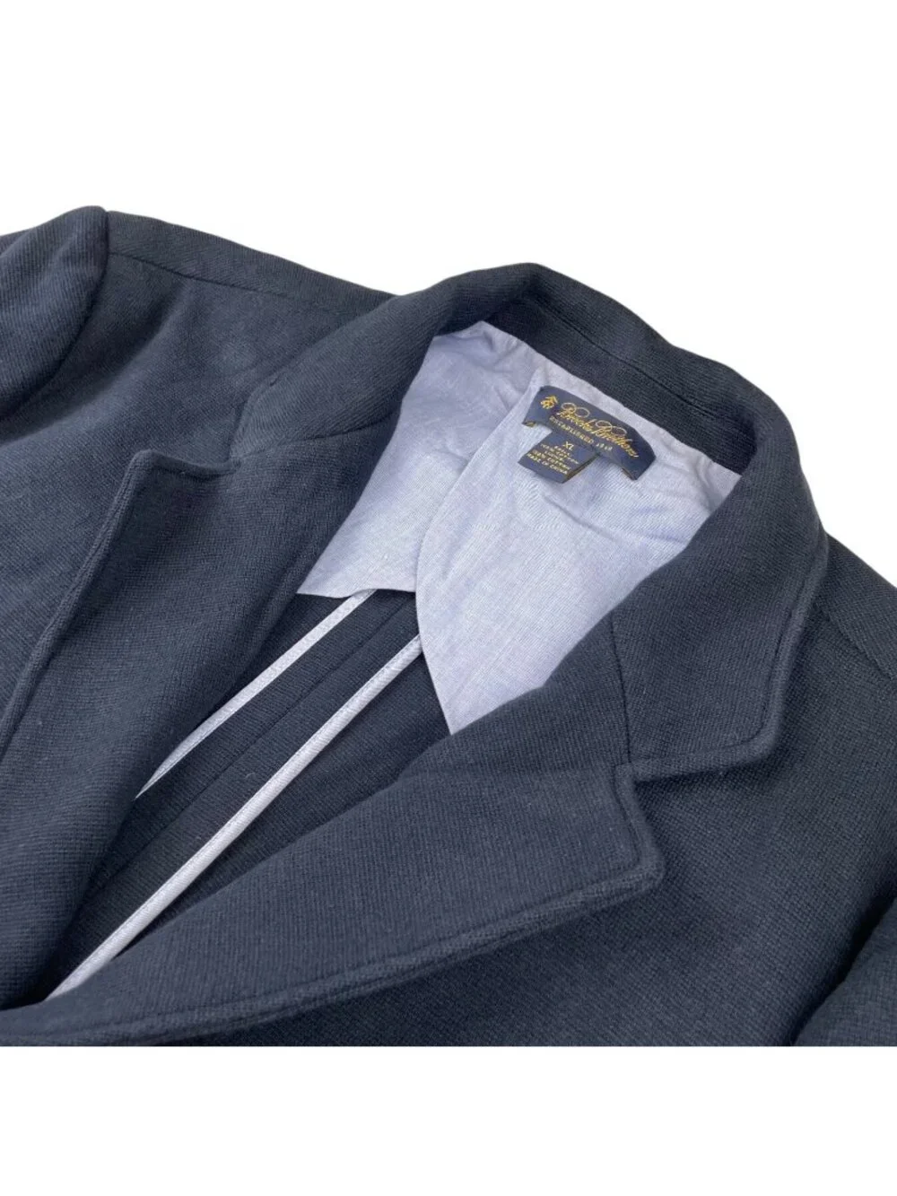 Brooks Brothers Men’s 100% Cotton 3-Button Knit Cardigan Blazer Blue • XL | 46R